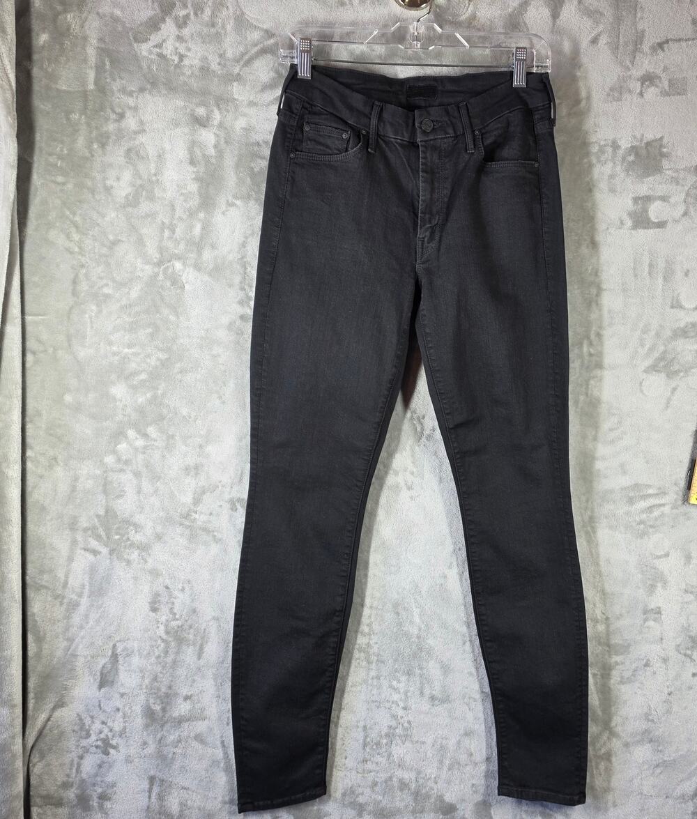 MOTHER The Looker Jeans Womens 27 Black Skinny Stretch Denim Made USA